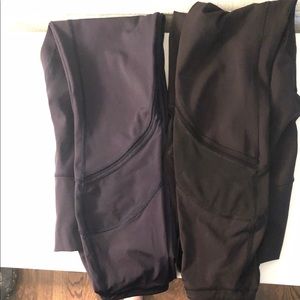 Two Lululemon Crop Pants with Mesh